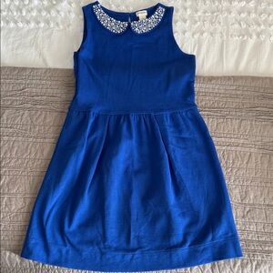 Crewcuts Royal Blue Kids Dress with Beaded Collar